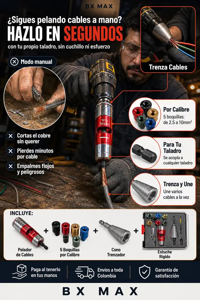 Pelacables y Trenzador para Taladro - Pela y Une Cables en Segundos - Ultimas Unidades