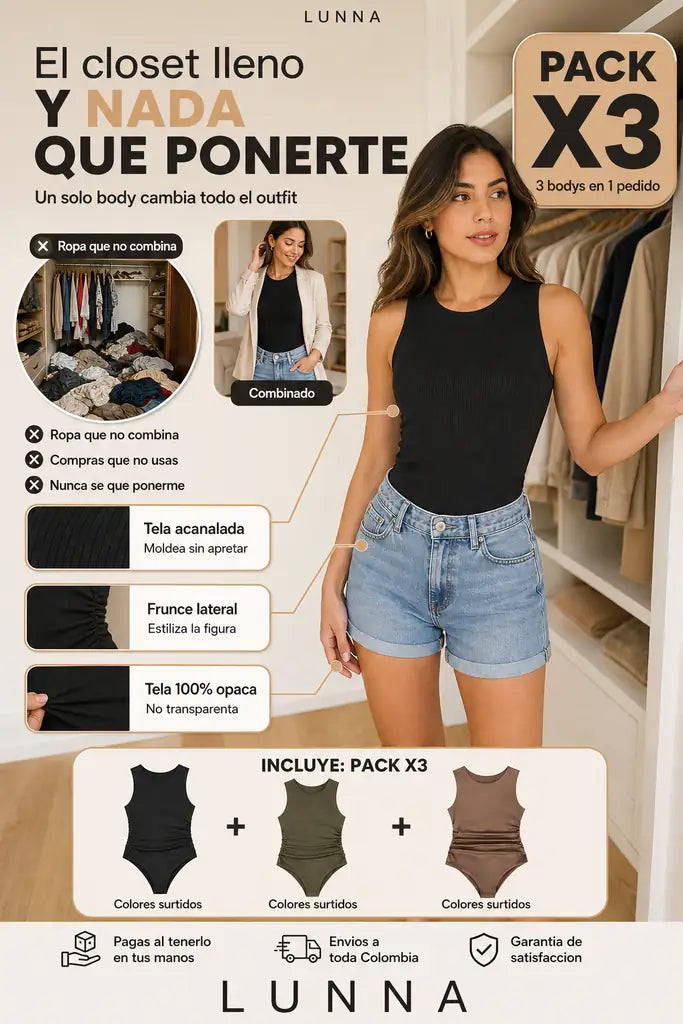 Body Lunna Pack x3 - Estiliza tu Figura sin Faja - Pack Completo Mayor Ahorro
