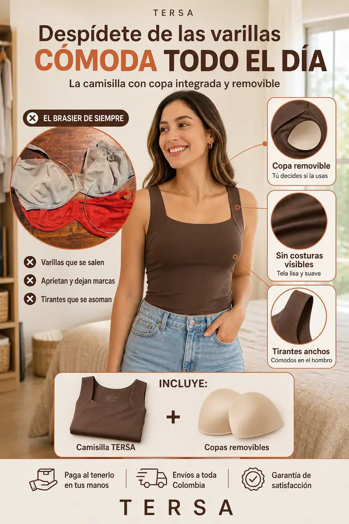 Camisilla con Copa Integrada y Removible - Cómoda Todo el Día - Oferta Especial
