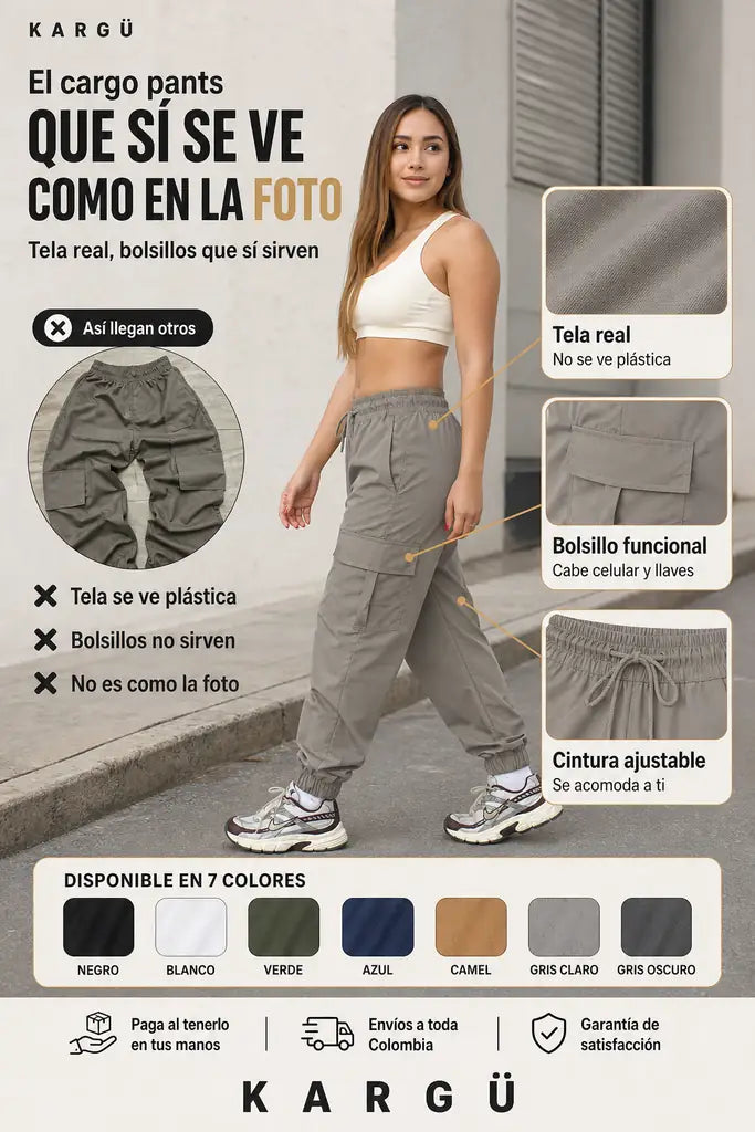 Jogger Cargo Mujer - Comodidad Todos los Días - Lleva Más, Paga Menos
