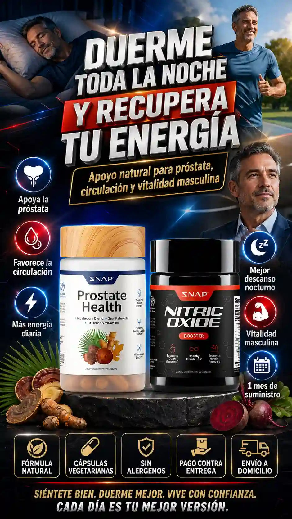 Combo Vital Hombre Prostate Health + Óxido Nítrico – Próstata, Circulación y Energía Masculina 150 Capsulas - HOY 35% OFF