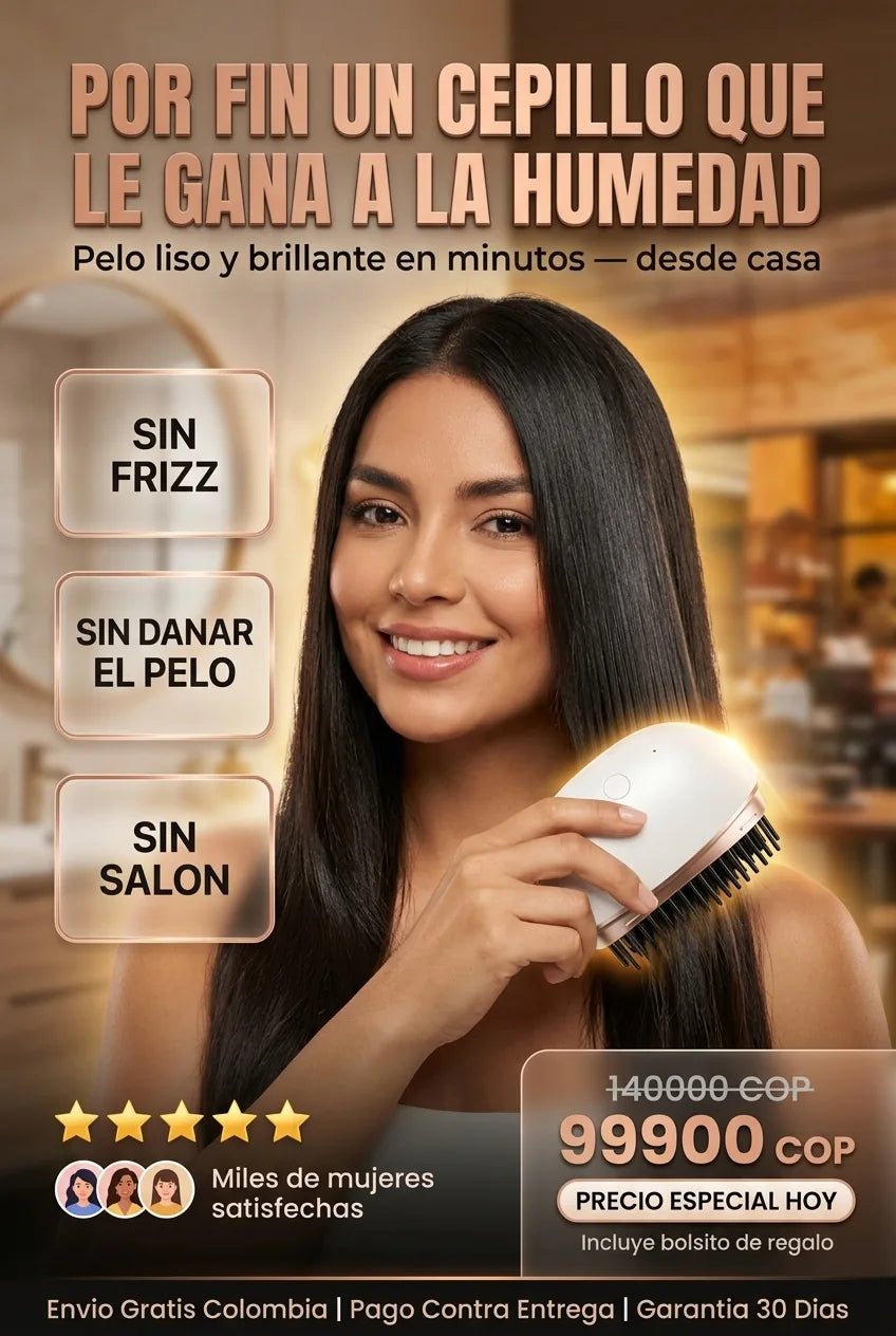 Mini Cepillo Iónico Portatil Recargable - Pelo Liso Sin Frizz Donde Estés + Bolsito De REGALO