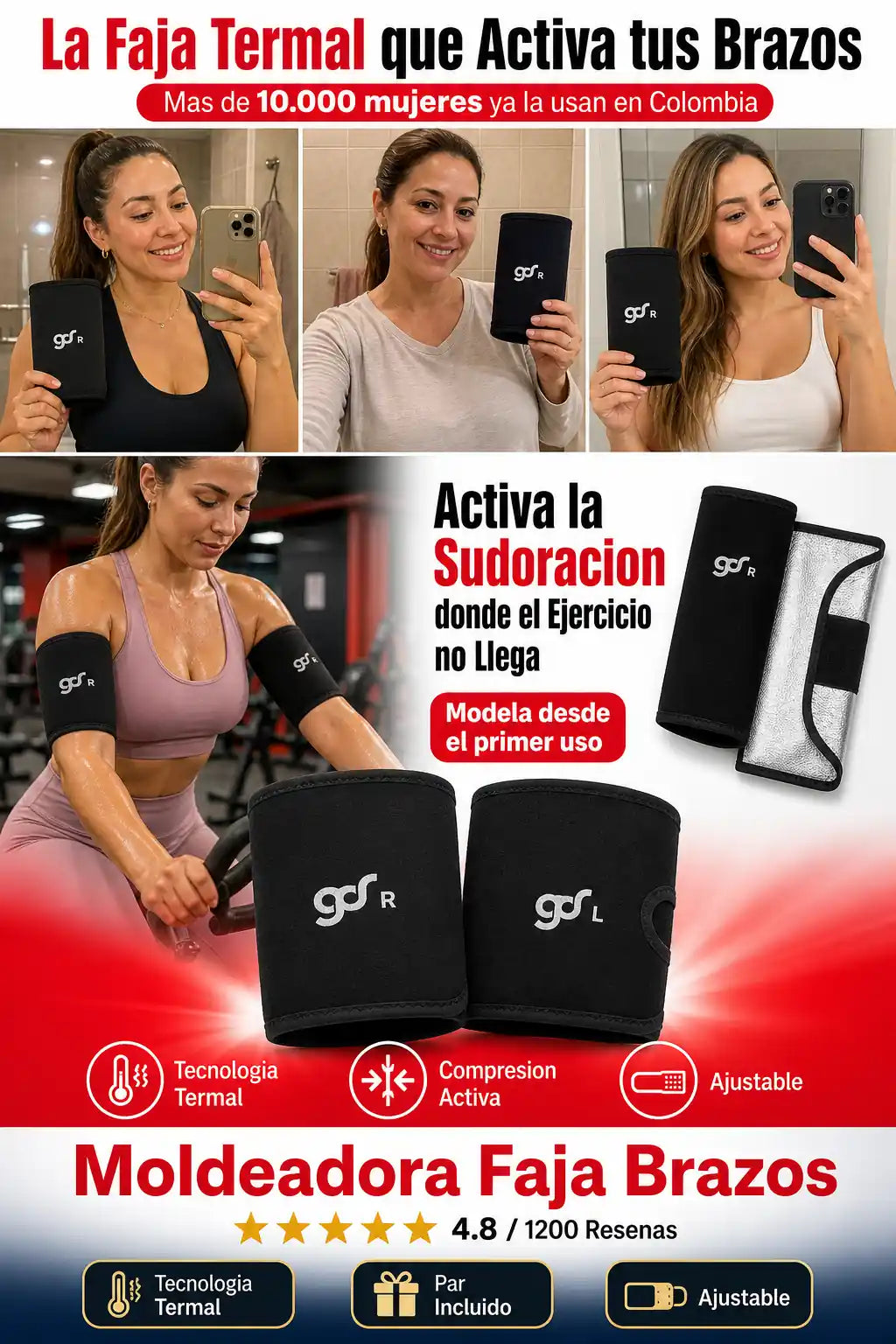 Faja Compresion Brazos - Tecnologia Termal que Activa donde el Gym no Llega - Oferta Hoy