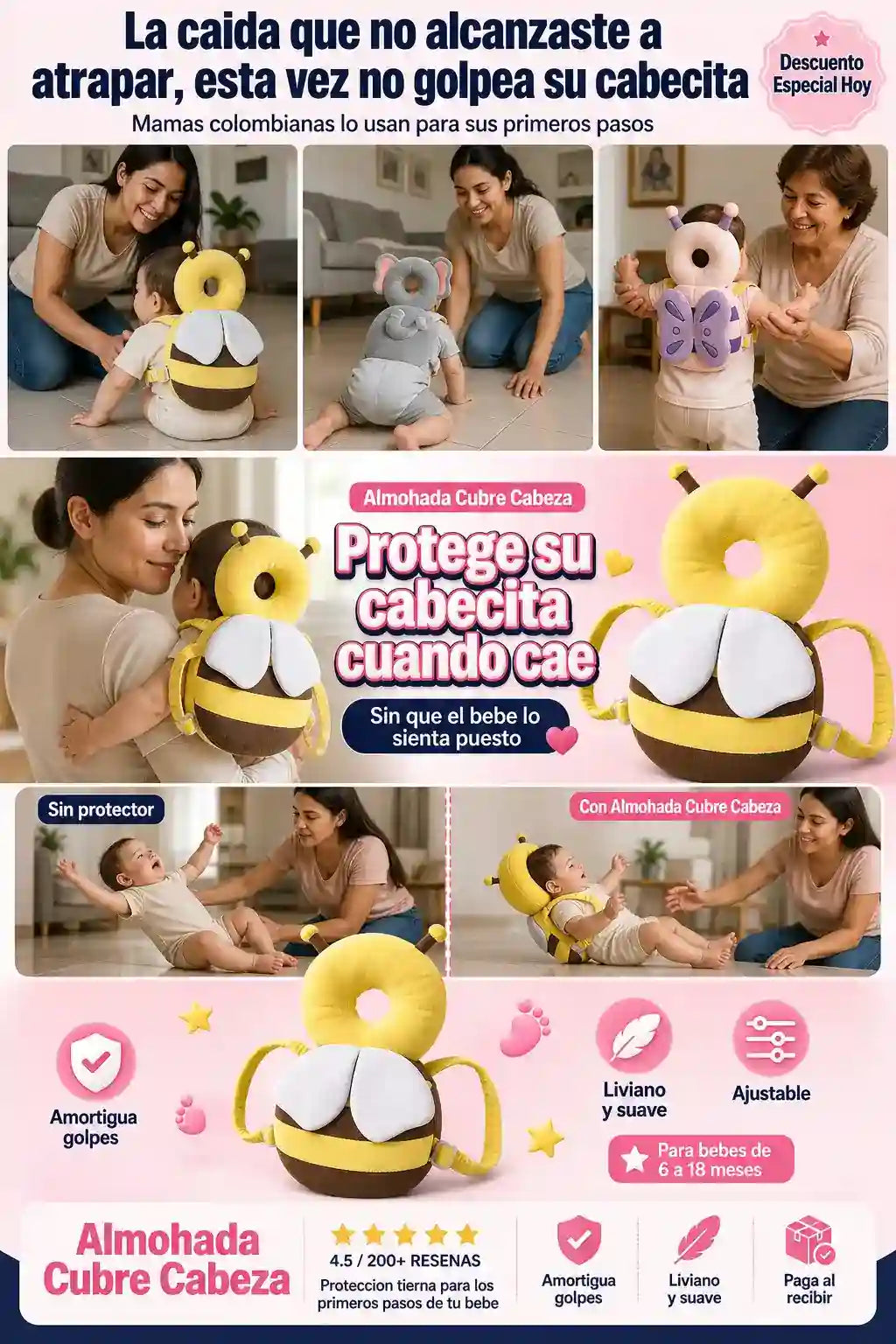 Almohada Cubre Cabeza Para Bebé - Protege su Cabecita al Caer - Descuento Especial Hoy