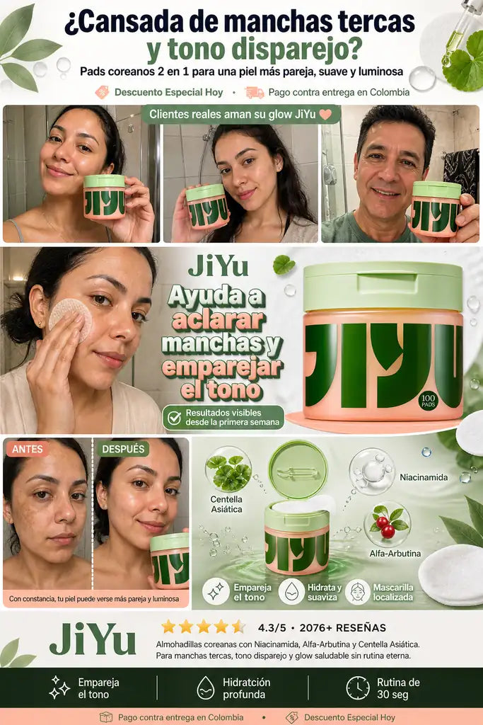 Almohadillas Toner Coreanas JiYu - Manchas Más Claras y Piel Luminosa - Descuento Especial Hoy