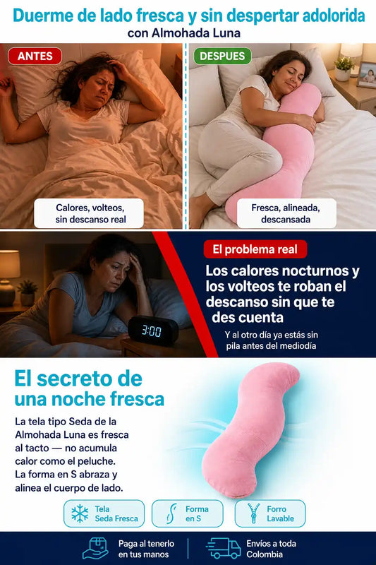 Almohada Luna - Duerme de Lado Fresca Sin Despertar Adolorida - Descuento Especial Hoy