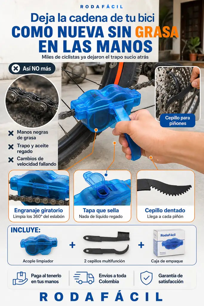 Kit Limpieza de Cadena de Bicicleta - Cadena Como Nueva Sin Ensuciarte - Pack Doble Mayor Ahorro