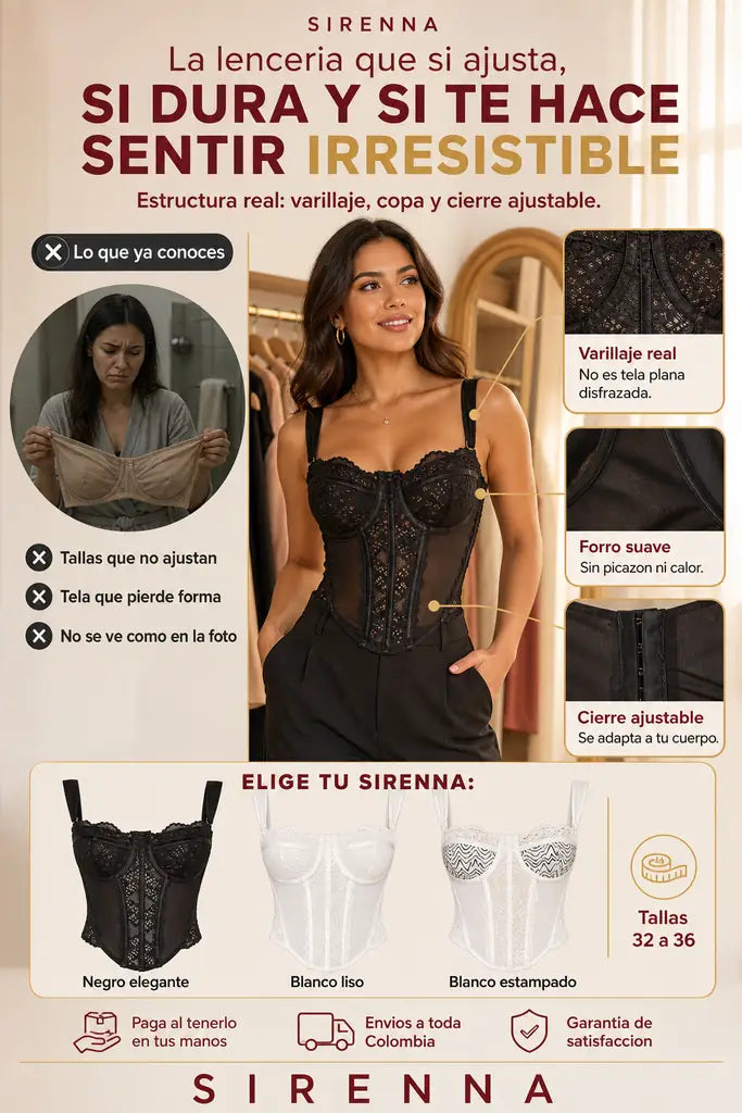 Corset Sirenna en Encaje - Estructura Real y Ajuste Perfecto - HOY 30% OFF