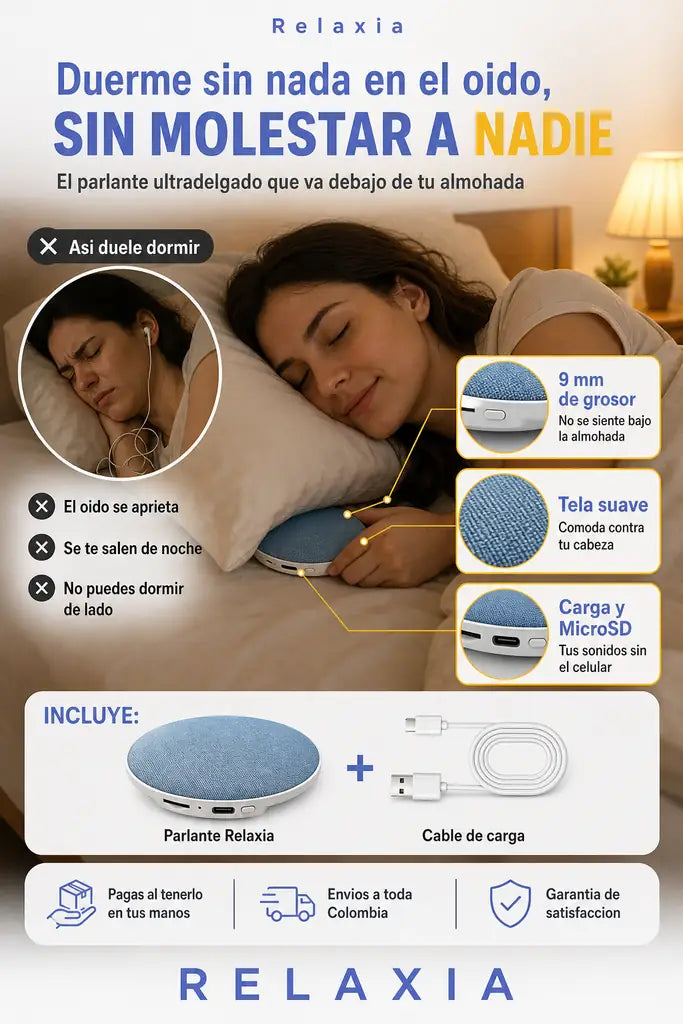 Parlante para Almohada Bluetooth - Duerme sin Audifonos - 30% Descuento