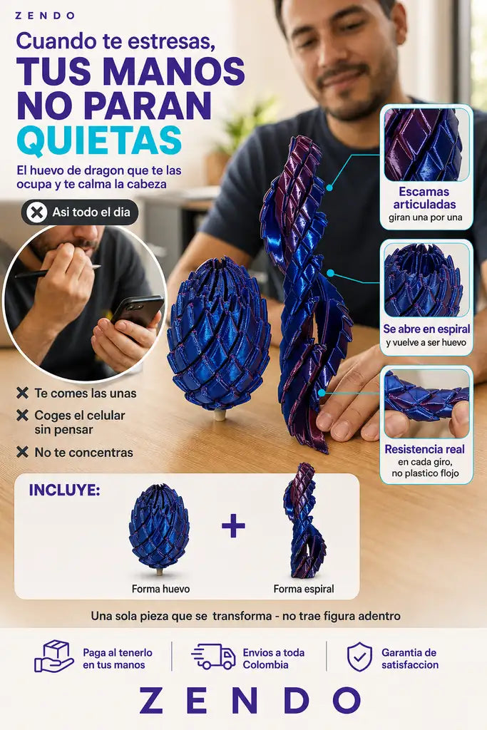 Huevo de Dragón Antiestrés - Se Transforma en Espiral - 35% Descuento
