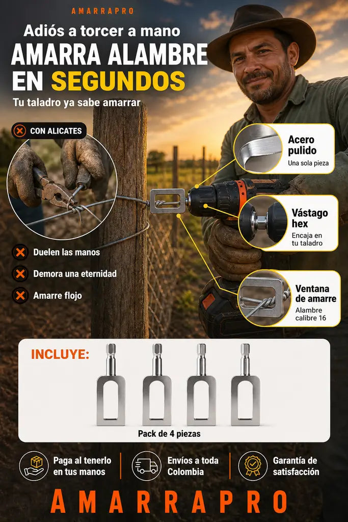 Twister de Alambre para Taladro - Amarre Rápido - Pack de 4 Piezas
